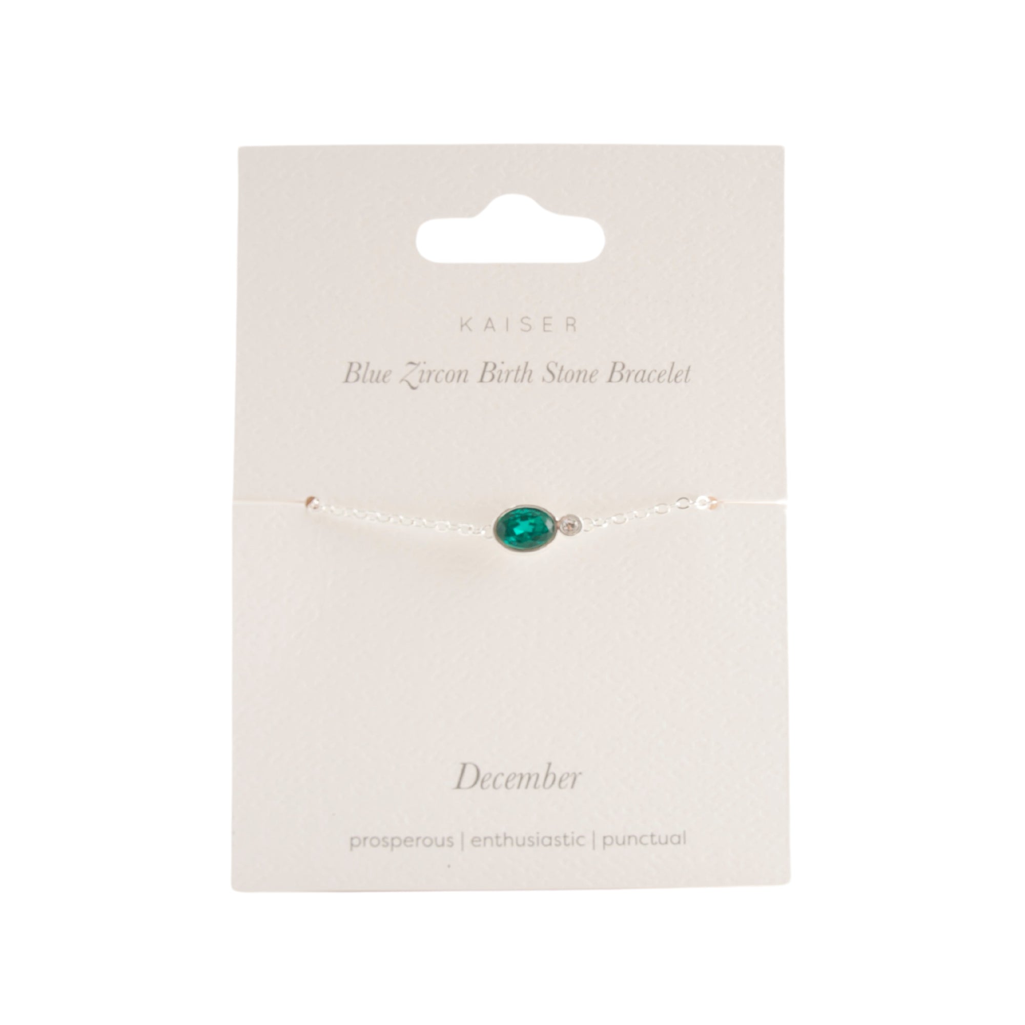 Birthstone Bracelet Silver - December